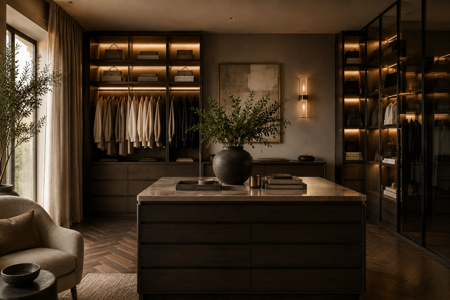 Luxury organized closet interior
